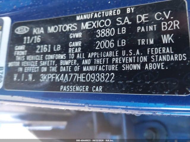 2017 KIA FORTE LX 9