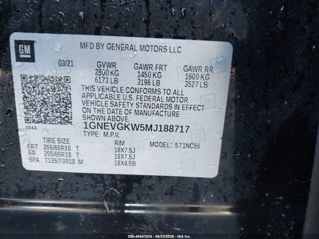 2021 CHEVROLET TRAVERSE AWD LT CLOTH 9