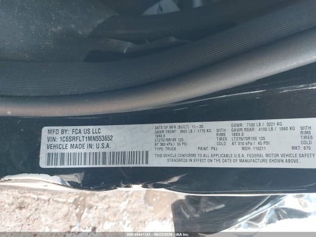 2021 RAM 1500 REBEL 4X4 5'7 BOX 9