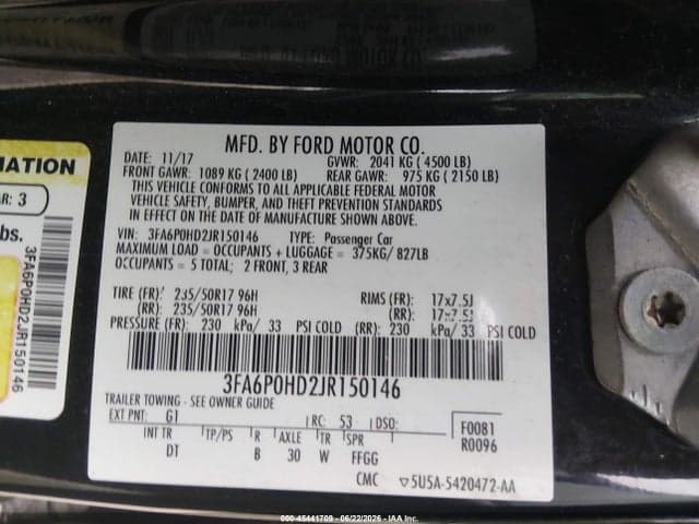 2018 FORD FUSION SE 9