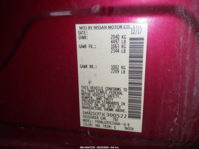 2018 NISSAN LEAF SL 9