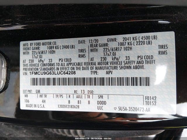 2020 FORD ESCAPE SE 9
