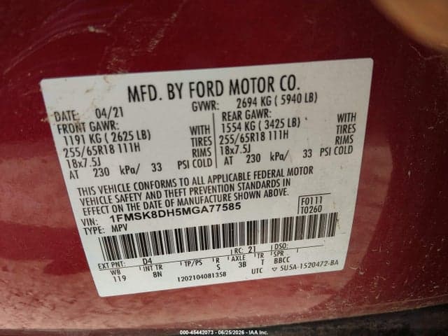 2021 FORD EXPLORER XLT 9