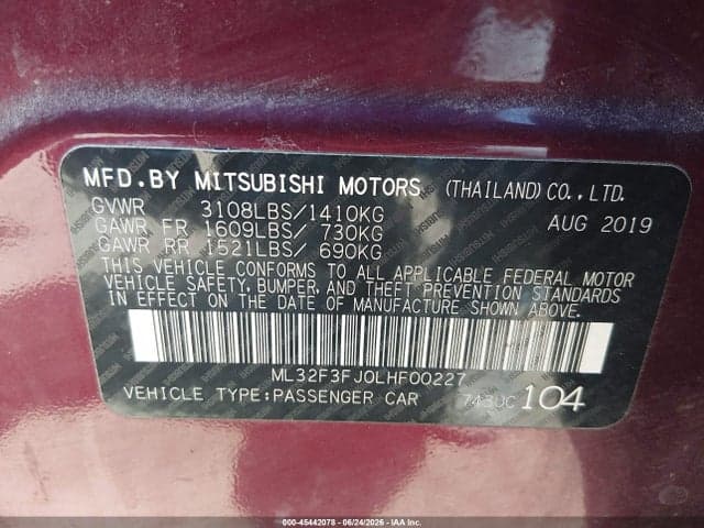 2020 MITSUBISHI MIRAGE G4 9