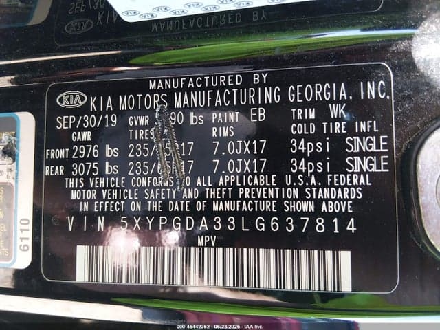 2020 KIA SORENTO 2.4L LX 9
