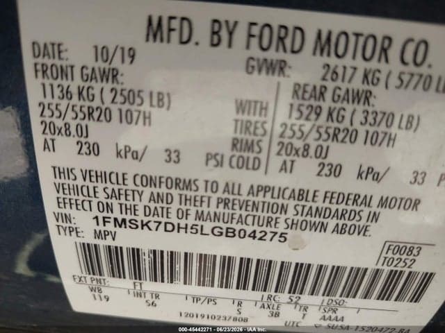 2020 FORD EXPLORER XLT 9