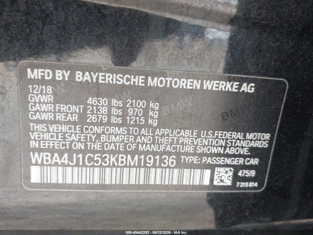 2019 BMW 430I GRAN COUPE 9