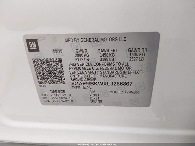 2020 BUICK ENCLAVE FWD 9