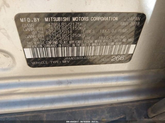 2018 MITSUBISHI OUTLANDER ES 9