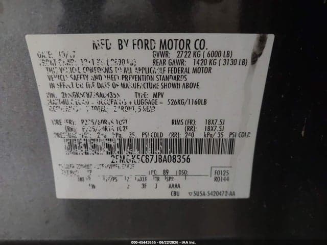 2018 FORD FLEX SEL 9