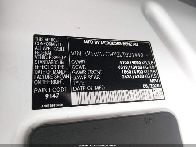 2020 MERCEDES-BENZ SPRINTER 2500 HIGH ROOF V6 9