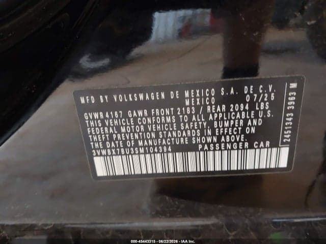 2025 VOLKSWAGEN JETTA 1.5T SPORT 9
