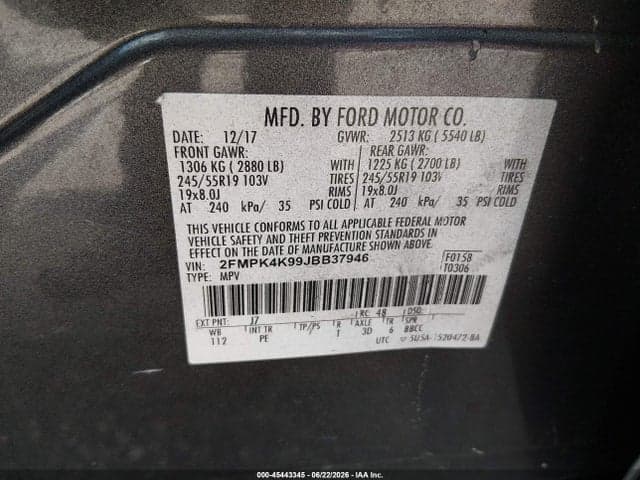 2018 FORD EDGE TITANIUM 9