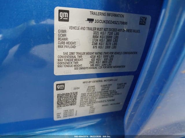 2025 CHEVROLET SILVERADO 1500 4WD STANDARD BED LT 9