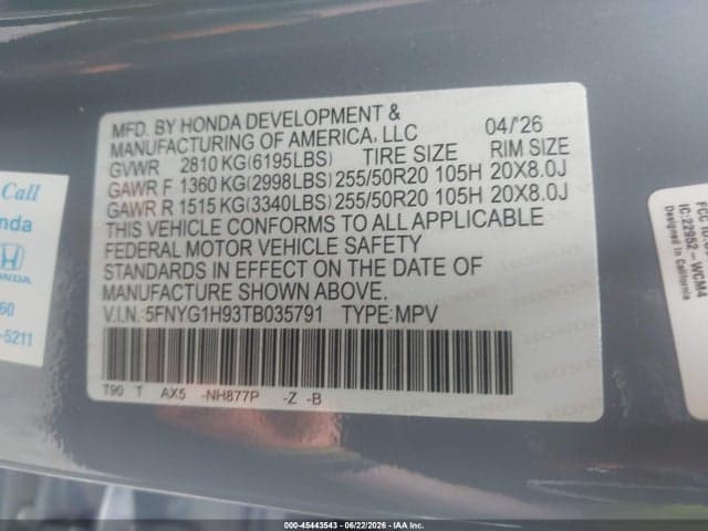 2026 HONDA PILOT BLACK EDITION 9
