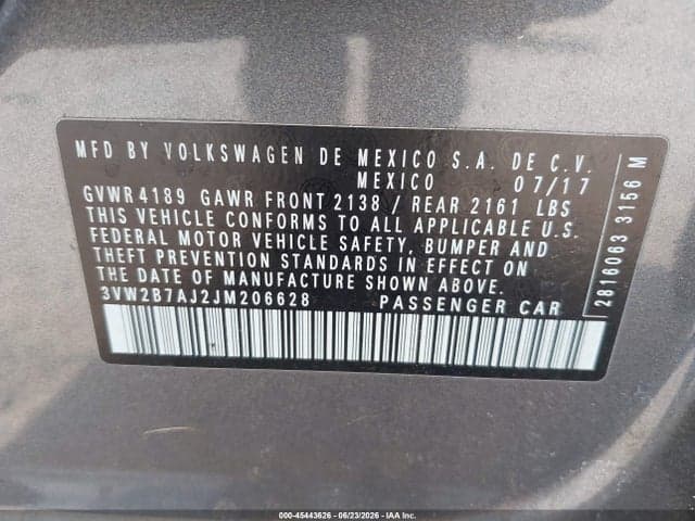 2018 VOLKSWAGEN JETTA 1.4T S 9