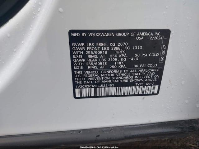 2025 VOLKSWAGEN ATLAS 2.0T PEAK EDITION 9