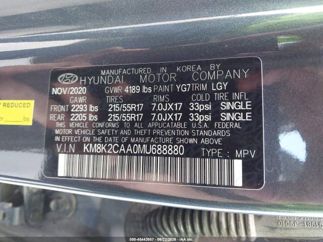 2021 HYUNDAI KONA SEL 9