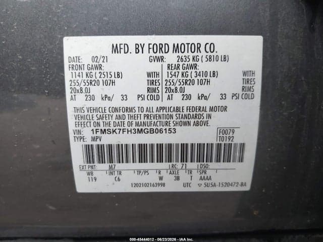 2021 FORD EXPLORER LIMITED 9