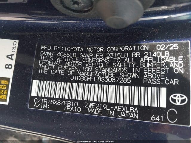 2025 TOYOTA COROLLA HYBRID LE 9