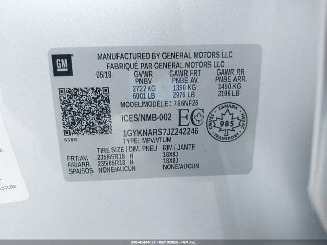 2018 CADILLAC XT5 9