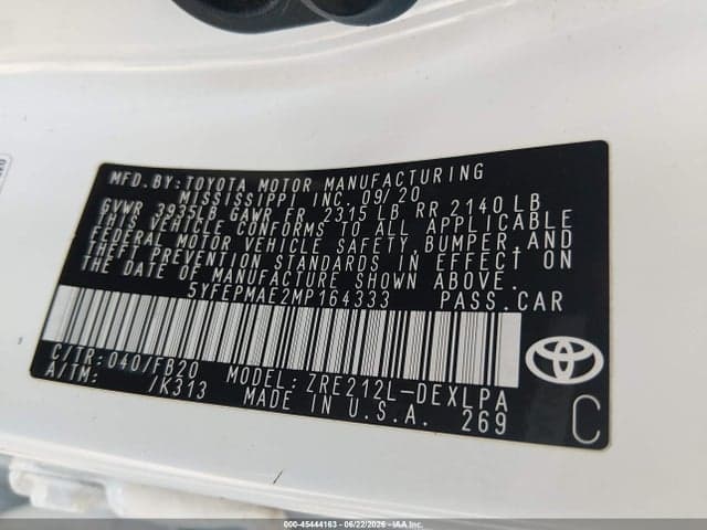 2021 TOYOTA COROLLA LE 9