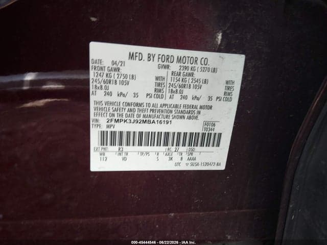 2021 FORD EDGE SEL 9