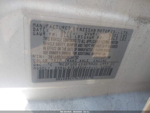 2020 NISSAN SENTRA SV XTRONIC CVT 9