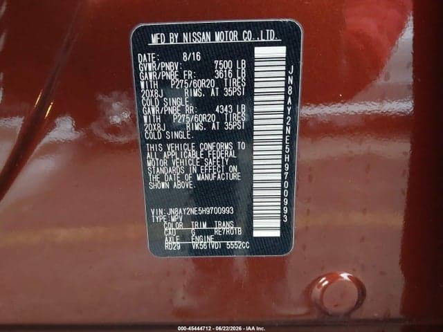 2017 NISSAN ARMADA PLATINUM 9