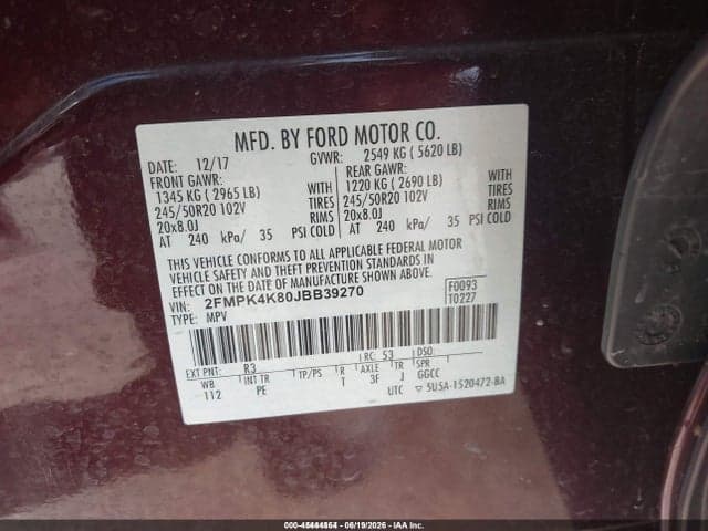 2018 FORD EDGE TITANIUM 9