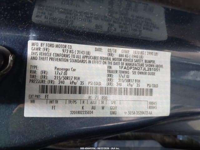 2018 FORD FOCUS TITANIUM 9