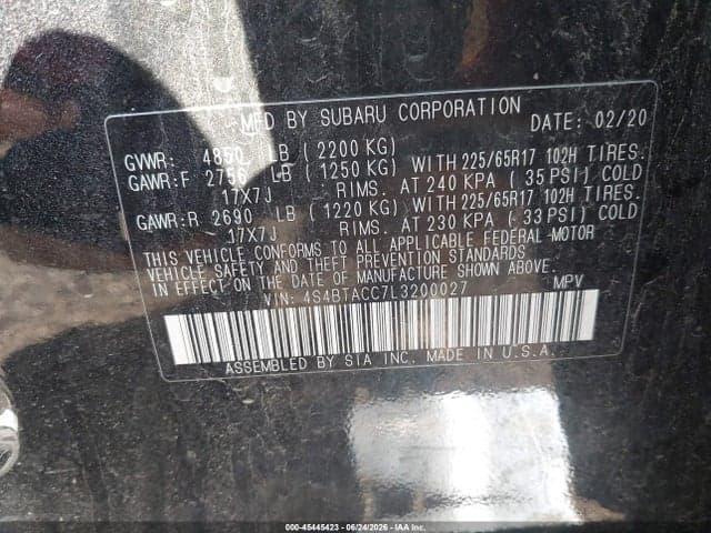 2020 SUBARU OUTBACK PREMIUM 9