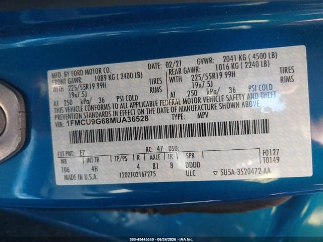2021 FORD ESCAPE SE 9