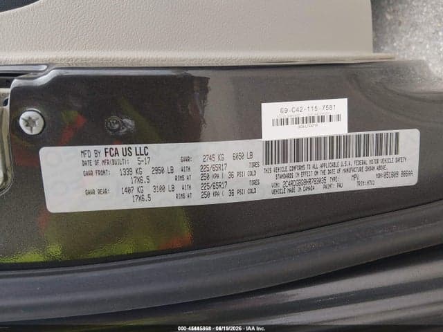 2017 DODGE GRAND CARAVAN SE 9