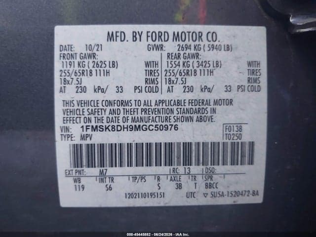 2021 FORD EXPLORER XLT 9