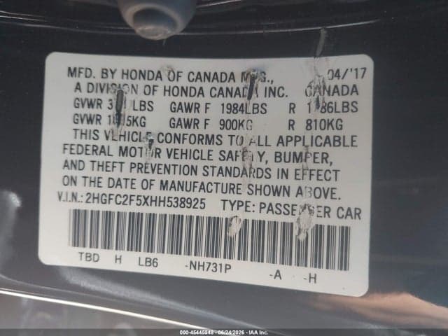 2017 HONDA CIVIC LX 9