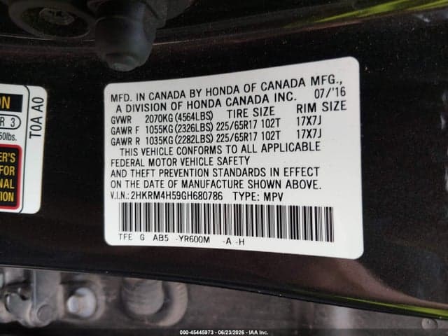 2016 HONDA CR-V EX 9