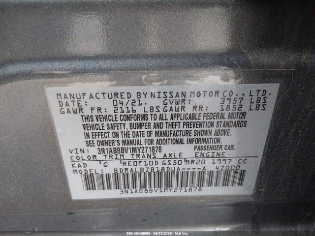 2021 NISSAN SENTRA S XTRONIC CVT 9