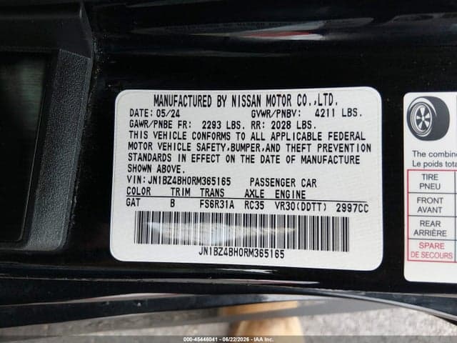 2024 NISSAN Z PERFORMANCE MANUAL 9