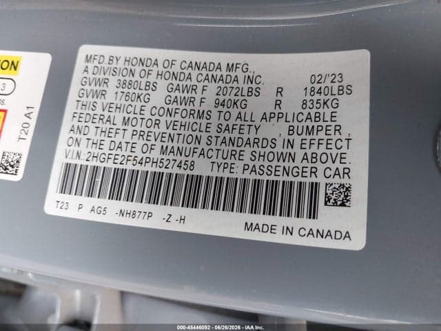 2023 HONDA CIVIC SPORT 9