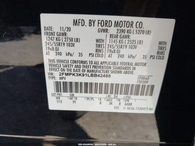 2020 FORD EDGE TITANIUM 9