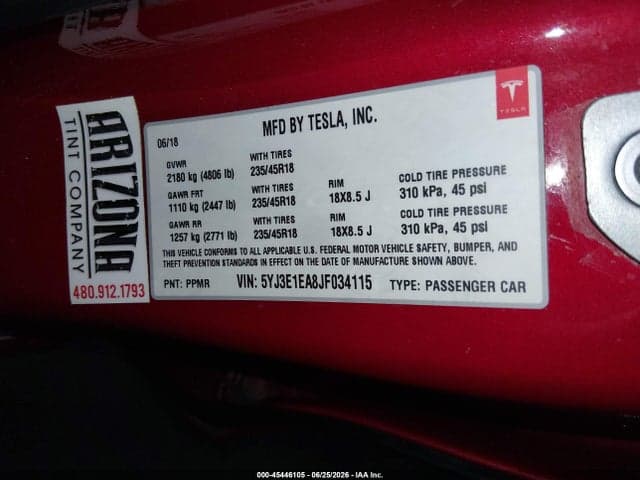 2018 TESLA MODEL 3 10