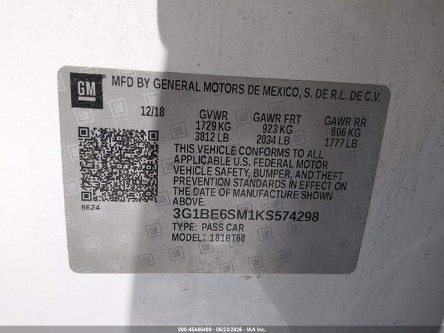 2019 CHEVROLET CRUZE LT 9
