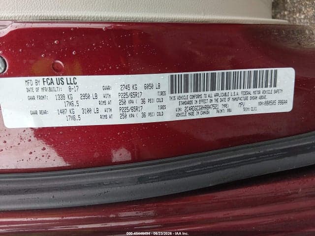 2017 DODGE GRAND CARAVAN SXT 9