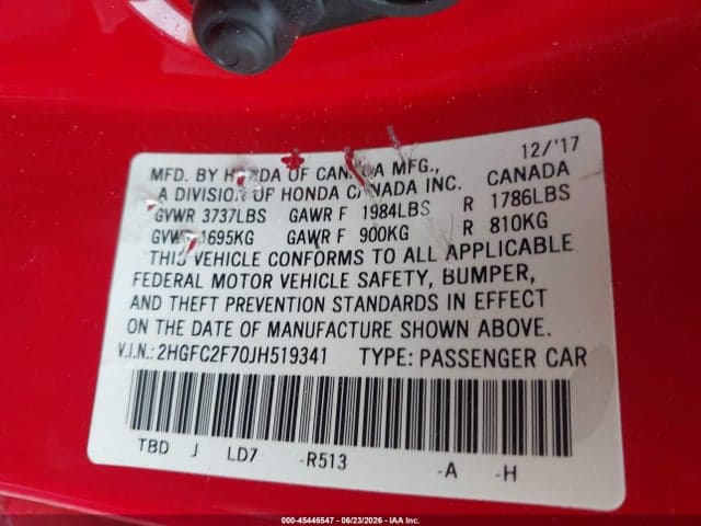 2018 HONDA CIVIC EX 9