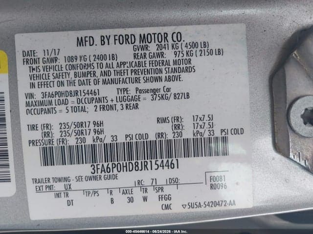 2018 FORD FUSION SE 9