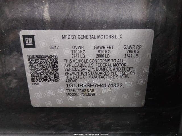 2017 CHEVROLET SONIC LS AUTO 9