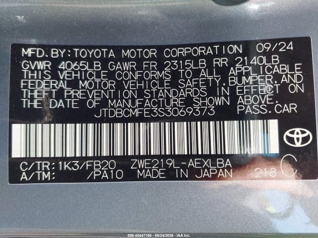 2025 TOYOTA COROLLA HYBRID LE 9