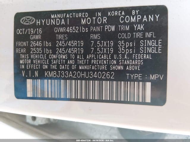 2017 HYUNDAI TUCSON LIMITED 9