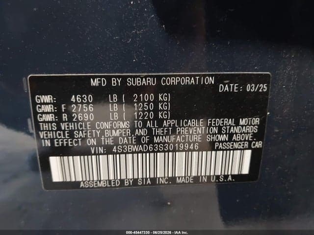 2025 SUBARU LEGACY PREMIUM 9